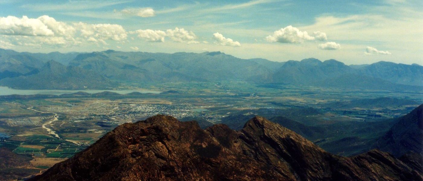The Breede Valley around Worcester, farmland framed by mountains